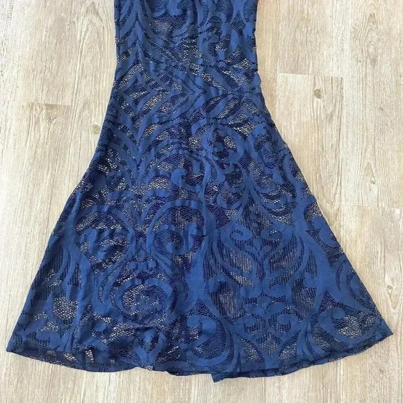 Womens Windsor Blue Maxi Sheer Lace Dress - S - Picture 3 of 6